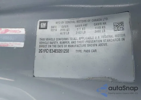 2014 Chevrolet Camaro 2Lt z USA, uszkodzony, nr VIN 2G1FC1E34E9261258